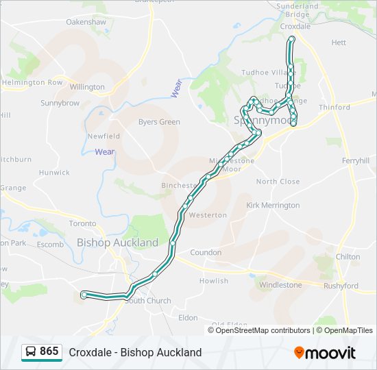 865 Bus Line Map