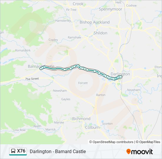 X76 bus Line Map