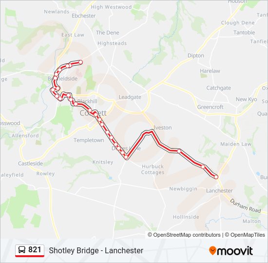 821 Bus Line Map