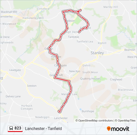 823 bus Line Map