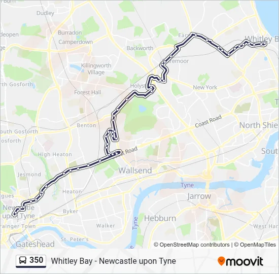 Whitley Bay Bus Routes Map.pdf 350 Route: Schedules, Stops & Maps - Whitley Bay (Updated)