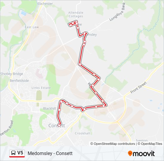 V5 Bus Line Map