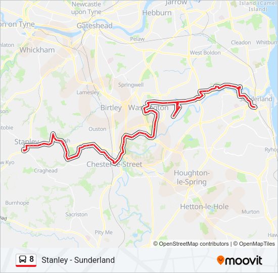 8 Bus Line Map
