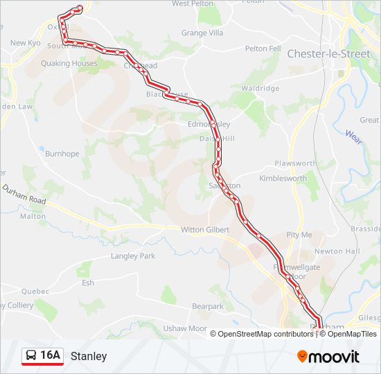 16A Bus Line Map