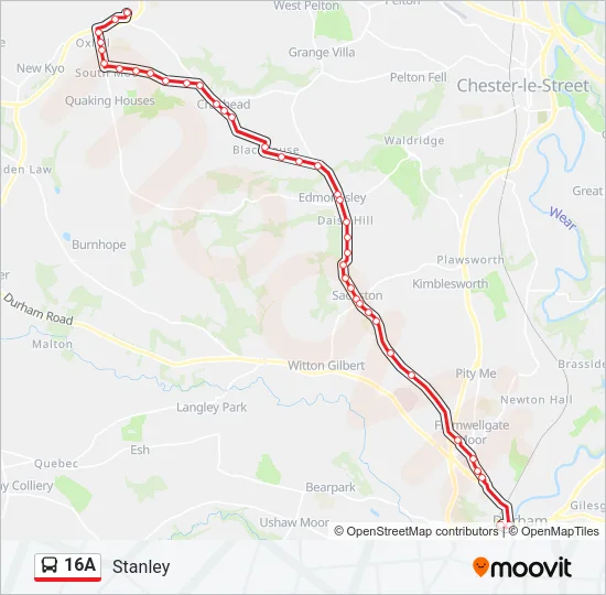 16A Bus Line Map
