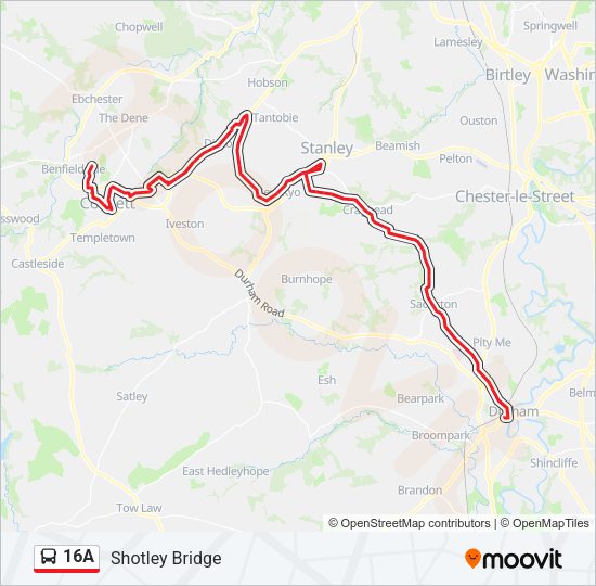 16A Bus Line Map