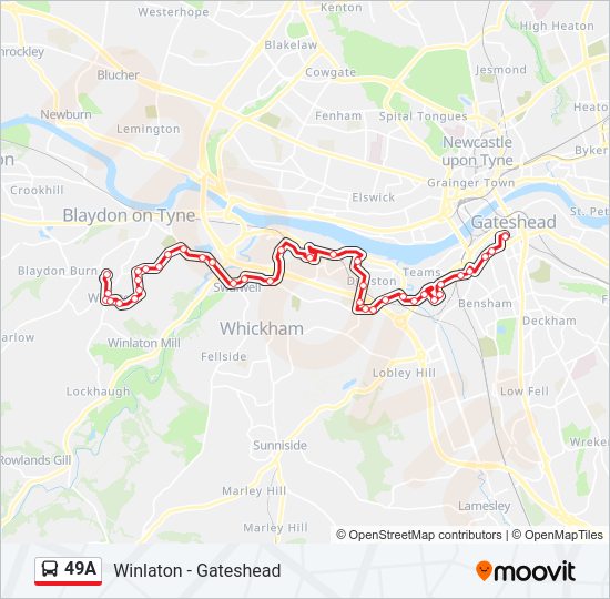 49A Bus Line Map