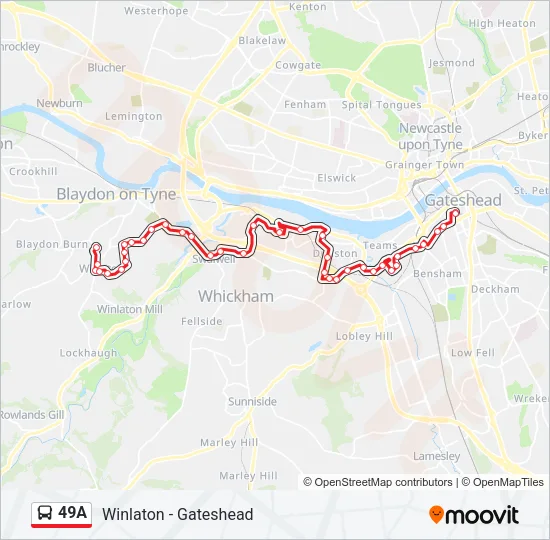 49A Bus Line Map