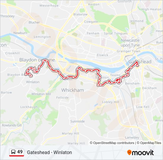 49 Bus Line Map