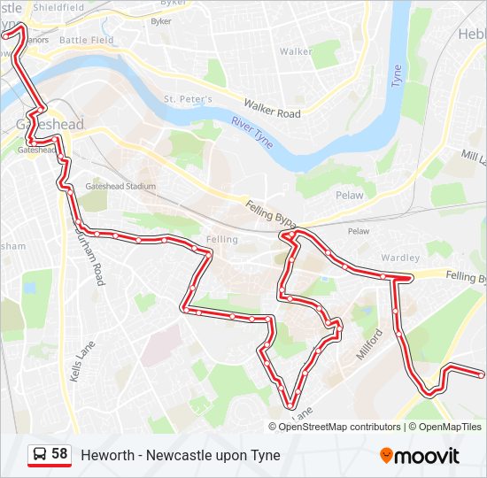58 Bus Line Map