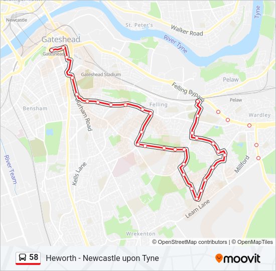 58 Bus Line Map