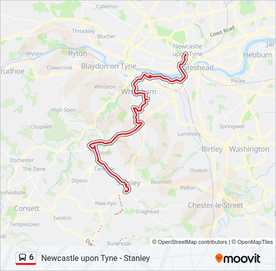 6 Bus Line Map
