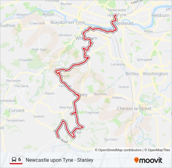 6 Bus Line Map