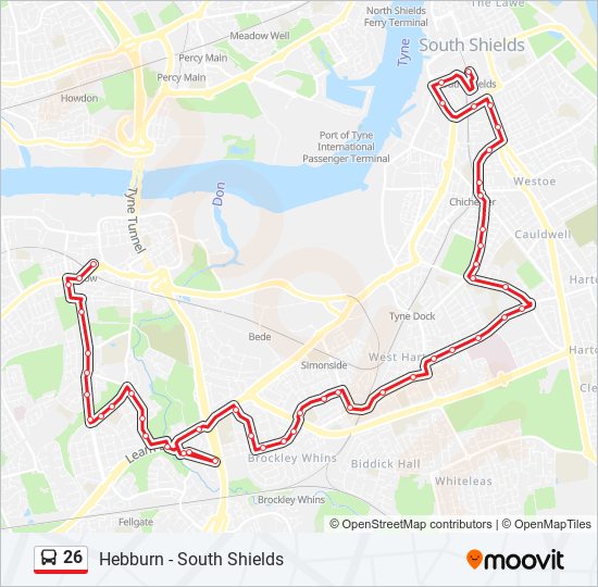 26 Route Schedules, Stops & Maps Jarrow (Updated)
