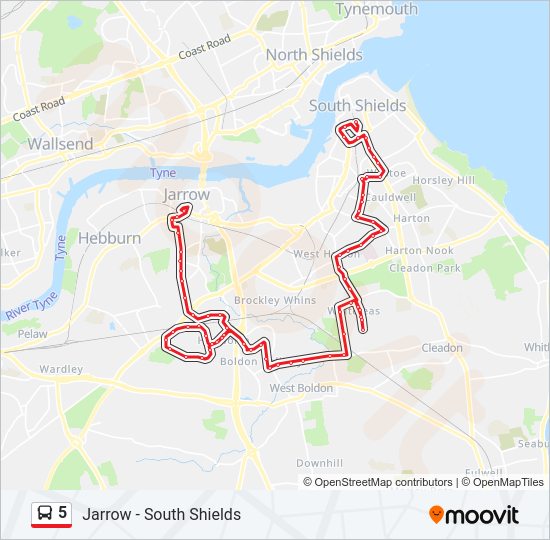5 Bus Line Map