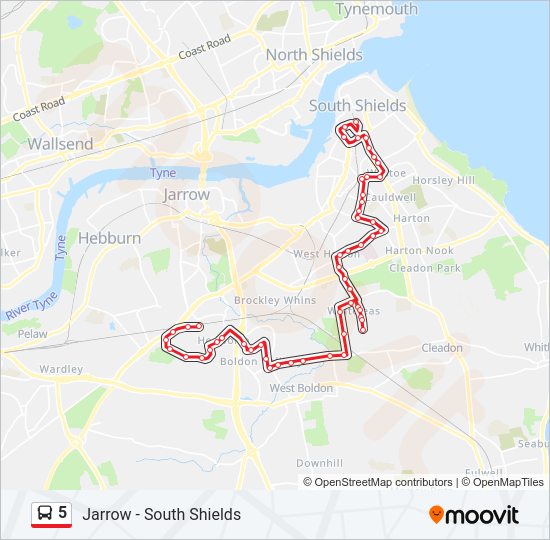 5 Bus Line Map