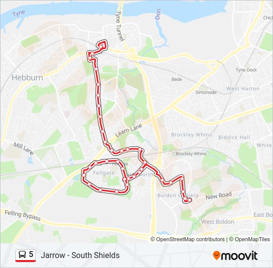 5 Bus Line Map