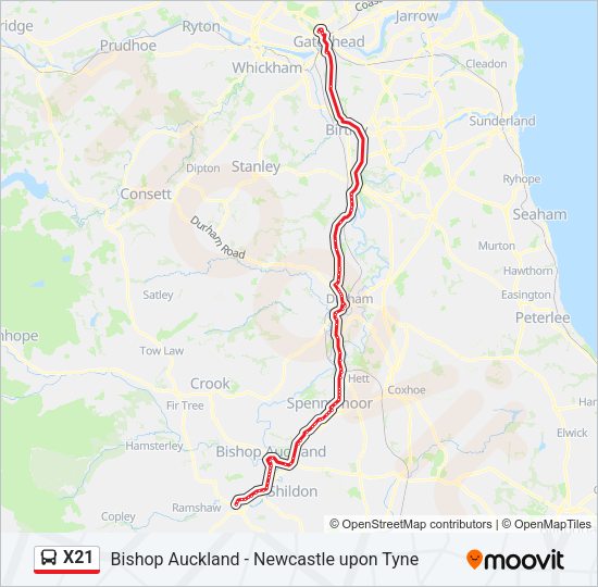 X21 Bus Line Map