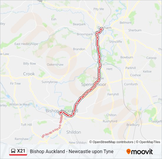X21 Bus Line Map