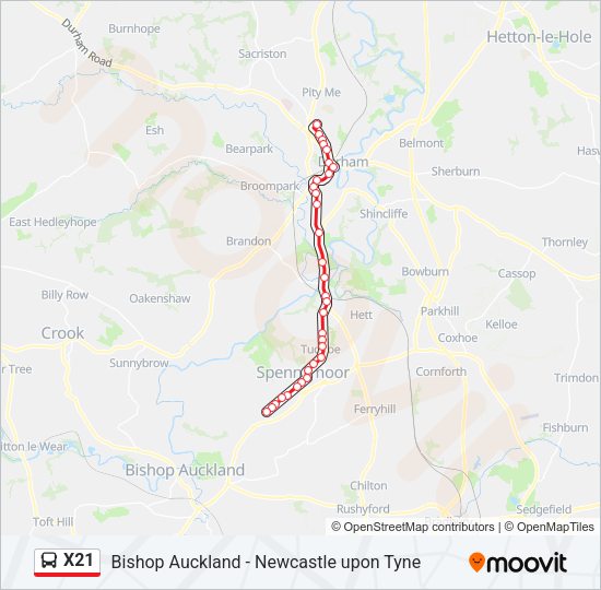 X21 Bus Line Map