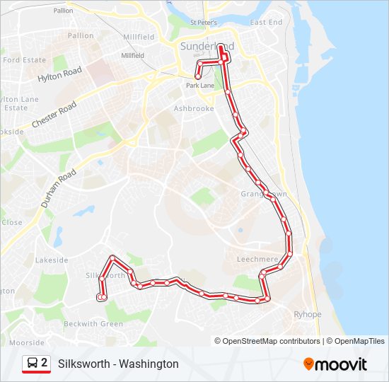 2 Route: Schedules, Stops & Maps - Sunderland (Updated)