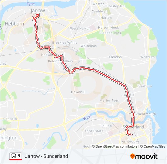 9 Bus Line Map