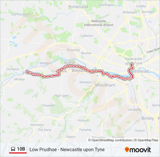 10B Bus Line Map
