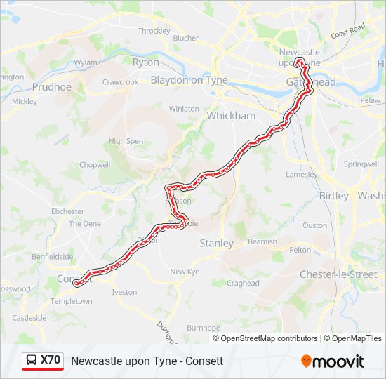 X70 Bus Line Map
