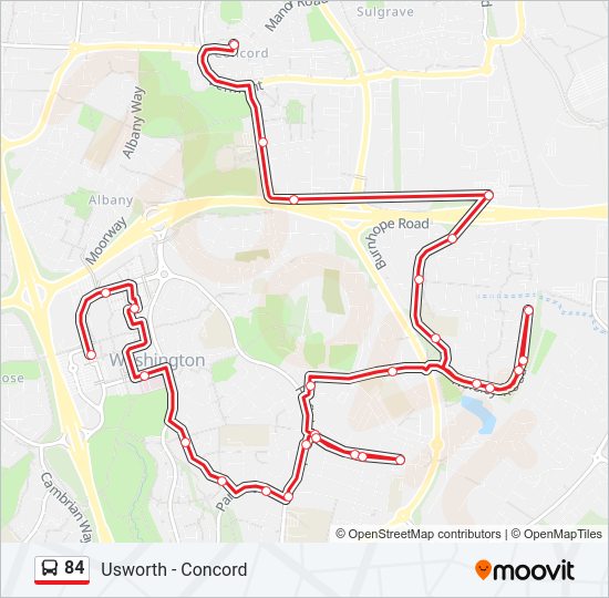 84 Bus Line Map