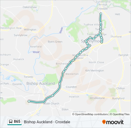 865 Bus Line Map