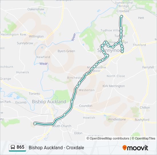 865 Bus Line Map