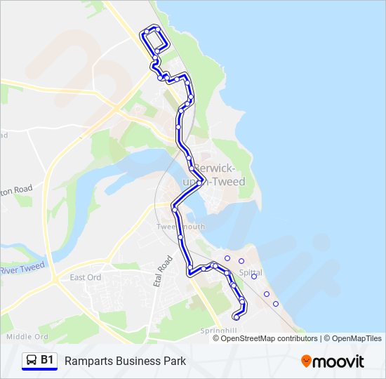 B1 Bus Route Map B1 Route: Schedules, Stops & Maps - Ramparts Business Park (Updated)