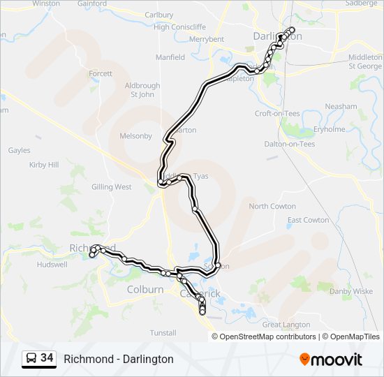 34 Bus Line Map