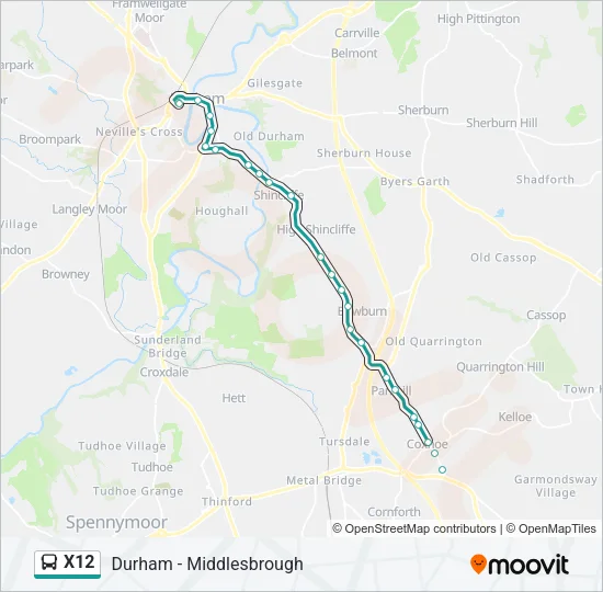 X12 Bus Line Map