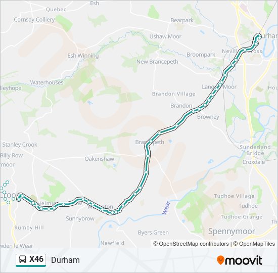 X46 bus Line Map