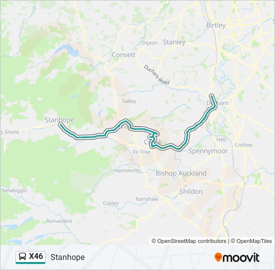 X46 Bus Line Map