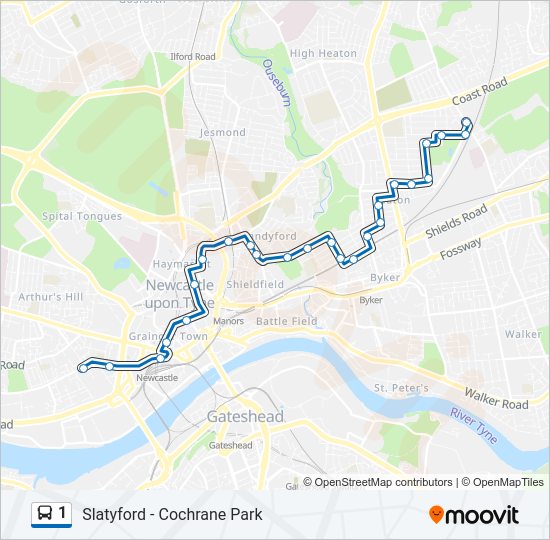1 Bus Line Map