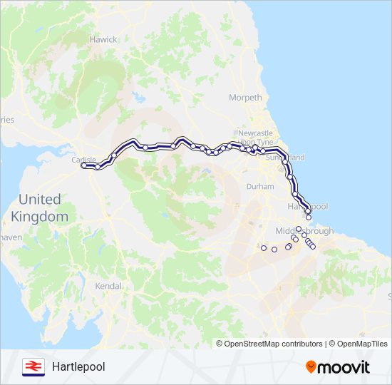 NORTHERN Train Line Map