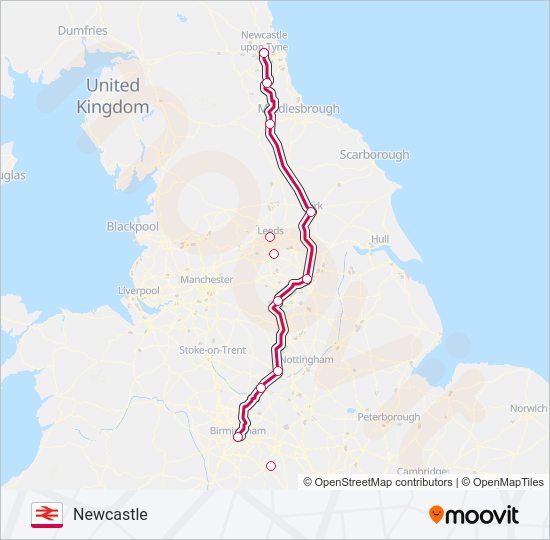 CROSSCOUNTRY train Line Map