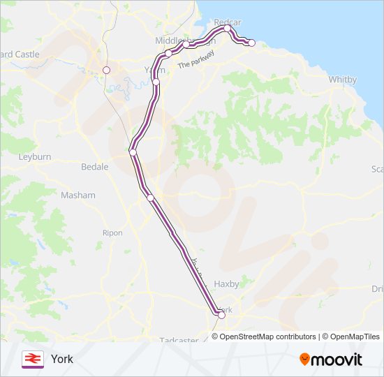 TRANSPENNINE EXPRESS train Line Map