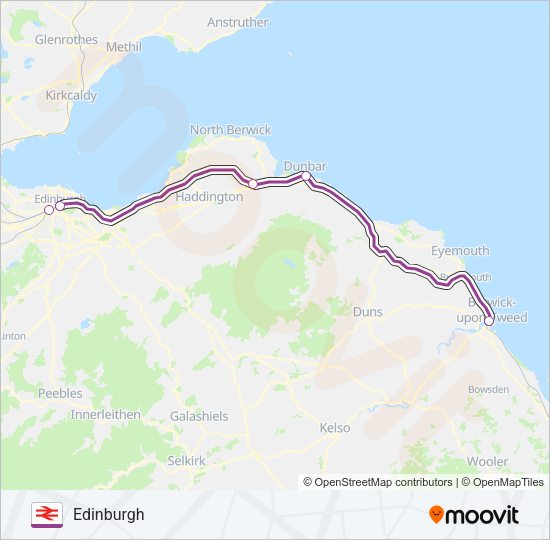 TRANSPENNINE EXPRESS Train Line Map