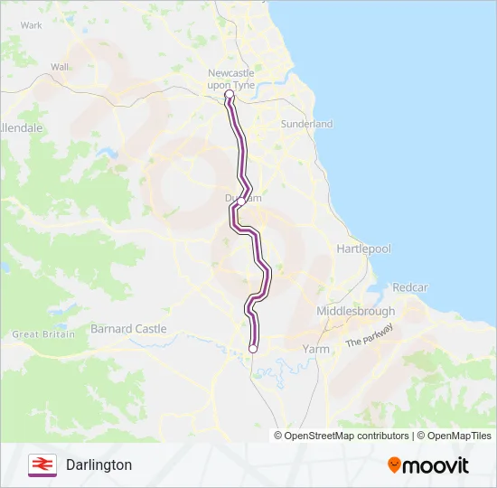 TRANSPENNINE EXPRESS Train Line Map
