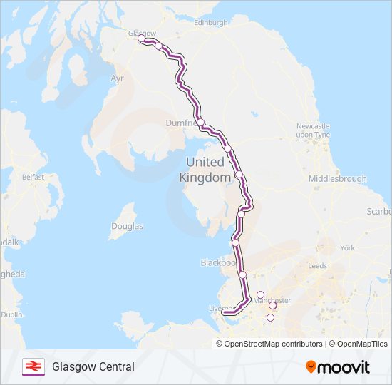 transpennine express Route: Schedules, Stops & Maps - Glasgow Central ...