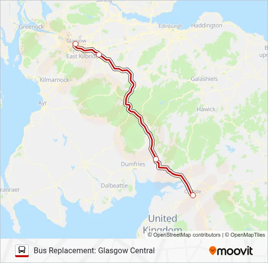 Awc Route Map AVANTI WEST COAST Route: Schedules, Stops & Maps - Bus Replacement ...