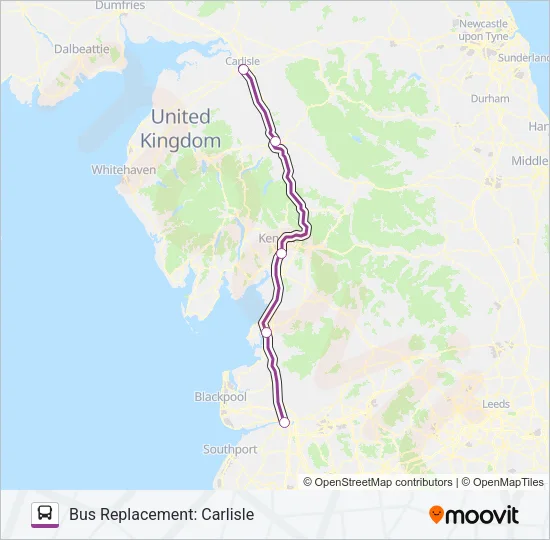 TRANSPENNINE EXPRESS Bus Line Map