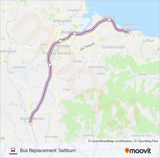 TRANSPENNINE EXPRESS bus Line Map