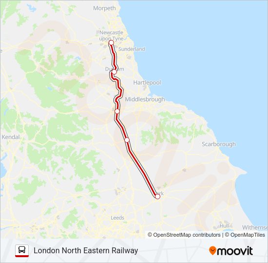 LONDON NORTH EASTERN RAILWAY Bus Line Map