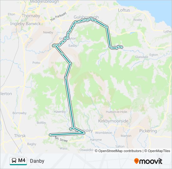 M4 bus Line Map