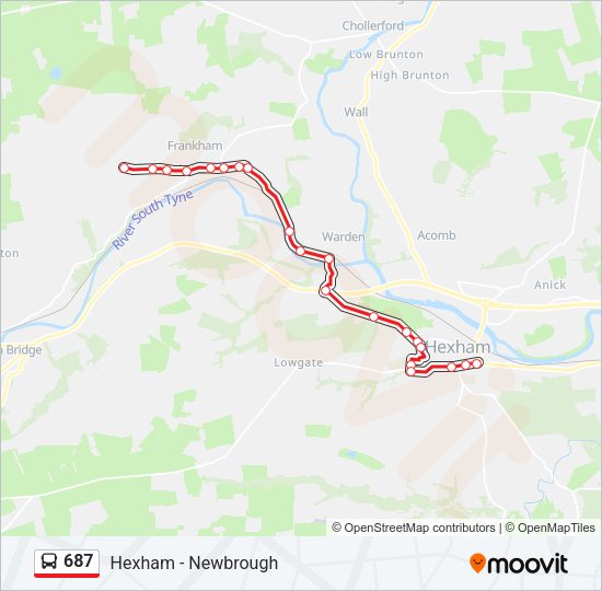 687 Bus Line Map