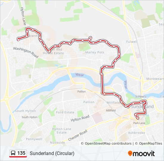 Bus 135 Route Map 135 Route: Schedules, Stops & Maps - Town End Farm (Updated)